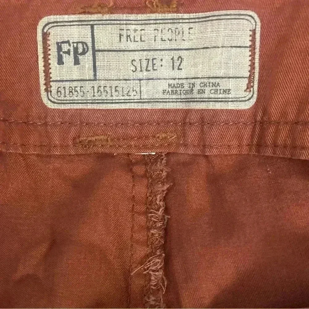 Free People Tie Waist Rust Red Shorts Size 12